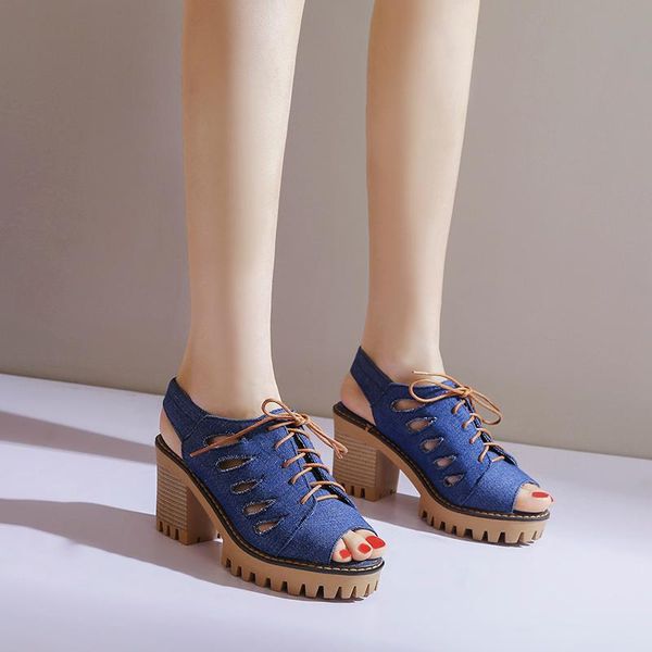 

sandals peep toe for women 2021 platform female shoes thick heels ladies high hollow out casual women's sandalias summer, Black