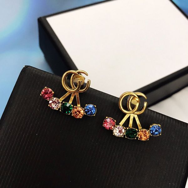 

gjia gujia 21 years new double-g color diamond pearl earrings, Golden