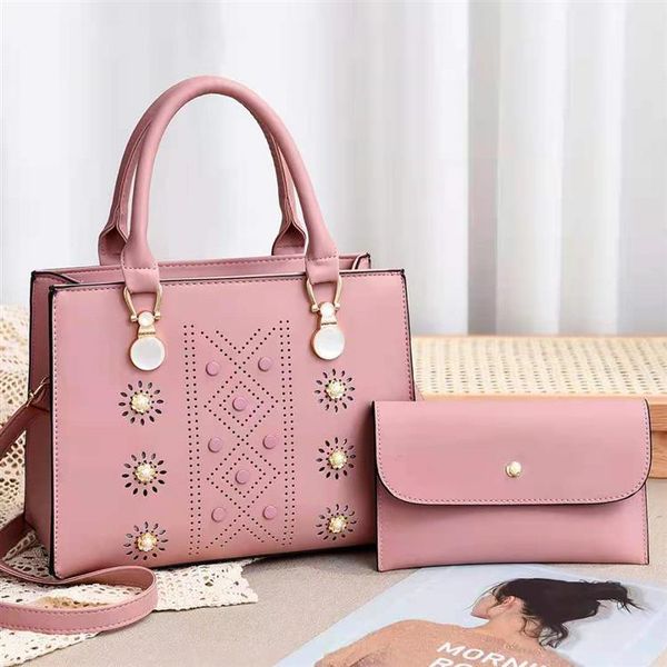 

2021 pink color sugao letter women shoulder bag two pcs