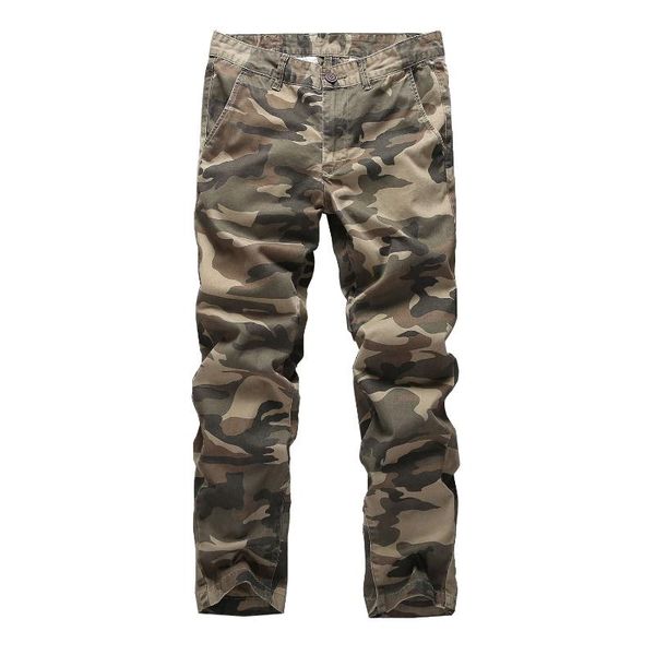

spring and autumn men's safari style camouflage loose cargo pants full length casual trousers, Black