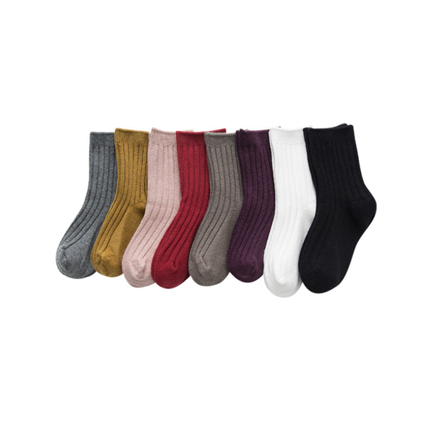 

socks 3pair/lot autumn and winter solid color children's casual boys girls sports kids, Pink;yellow