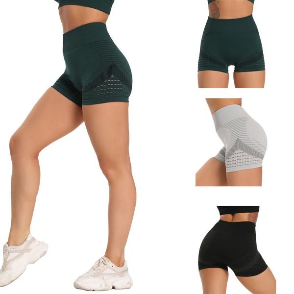 

seamless yoga shorts fitness women's shorts high waist energy hip-up tights workout sportswear gym running summer leggings, White;red