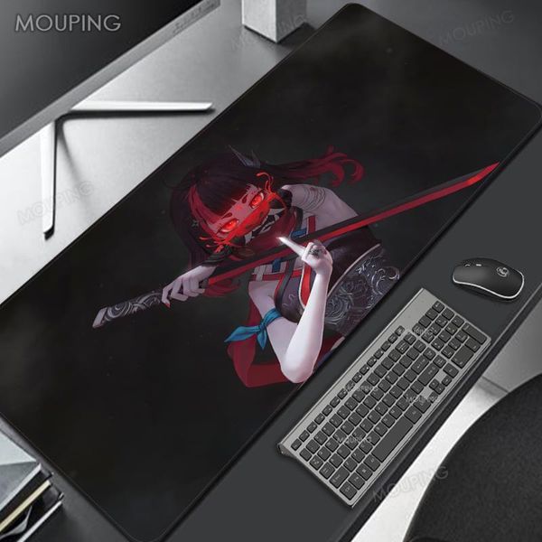 

mouse pads & wrist rests samurai deskmt gaming pad katana mausepad sakura carpet black mousepads 700 900 800 gamer desk accessories pc kawai