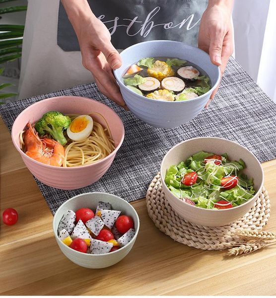 

bowls wheat straw rice instant noodle bowl japanese soup thickened ramen salad household tableware