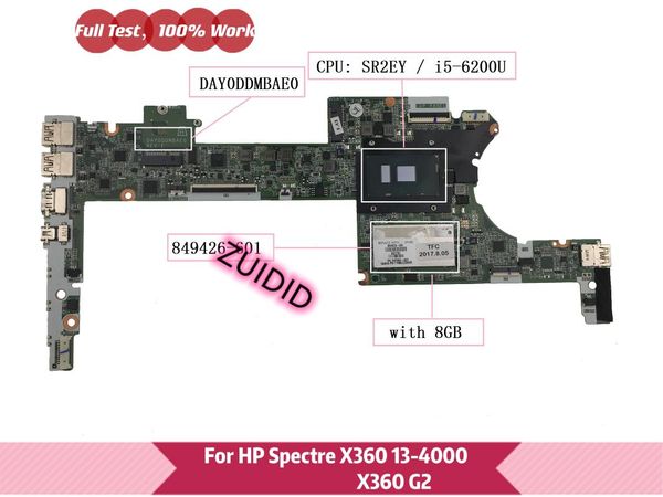 

motherboards 849426-601 for spectre pro x360 g2 13-4000 lapmotherboard 849426-501 849426-001 day0ddmbae0 with -6200u 8gb