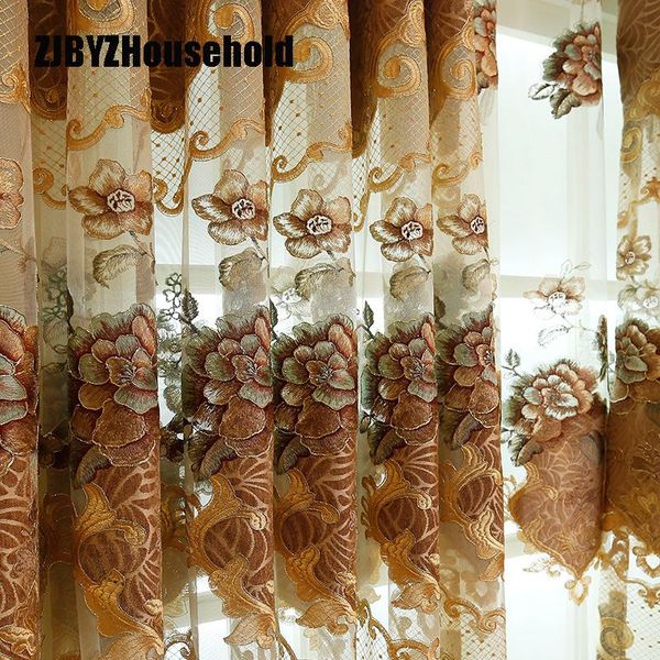 

curtain & drapes european style luxury villa curtains for living room bedroom embroidered landing piaochuang finished product valance