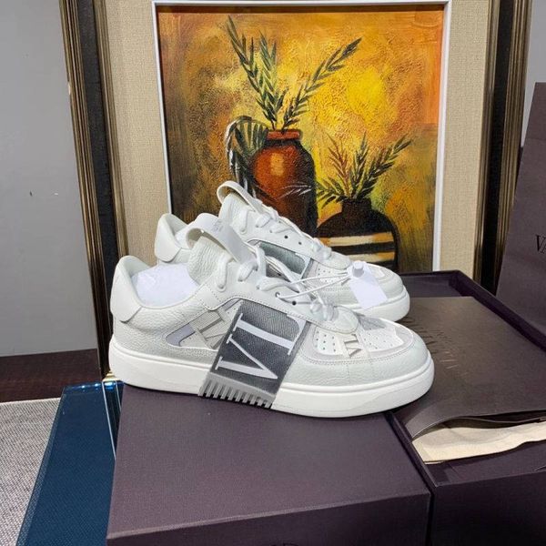 

2021 new valentinol designer mens casual shoes fashion genuine leather sneakers luxury trainers gh 6805390 -2, Black;red