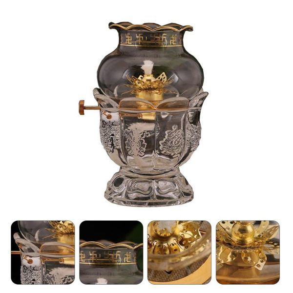 

candle holders 1pc temple oil lamp windproof butter smokeless decor )