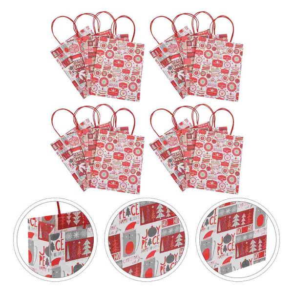 

gift wrap 16pcs durable christmas themed design snack bag paper bags with handle