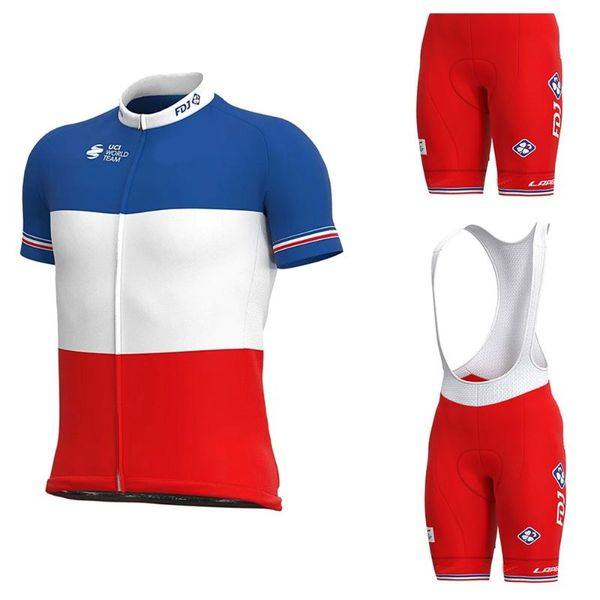 

racing sets 2021 fdj- cycling jersey set men france tour clothing road race bike shirts suit bicycle shorts mtb wear maillot culotte, Black;blue