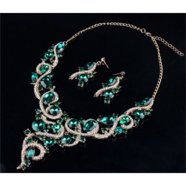 

fashion selling fashion 2set/lots bride wedding diamond crystal women's set necklace earings 32.88, Silver