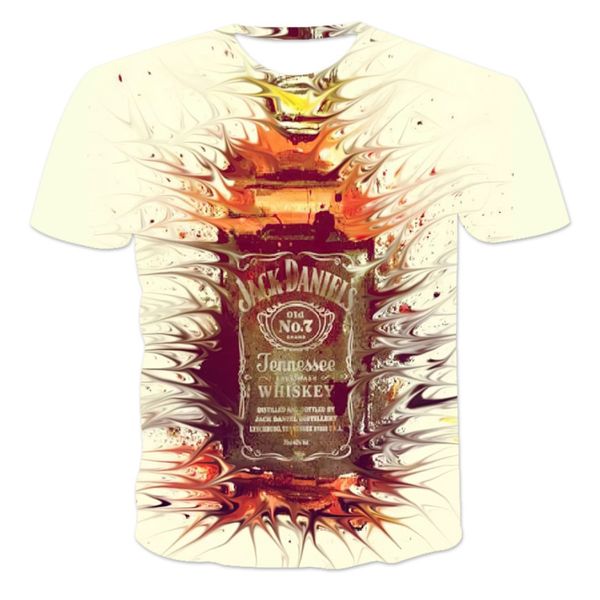 

2021 summer new leisure 3 denny summer 3d t-shirt 4g7a, White;black