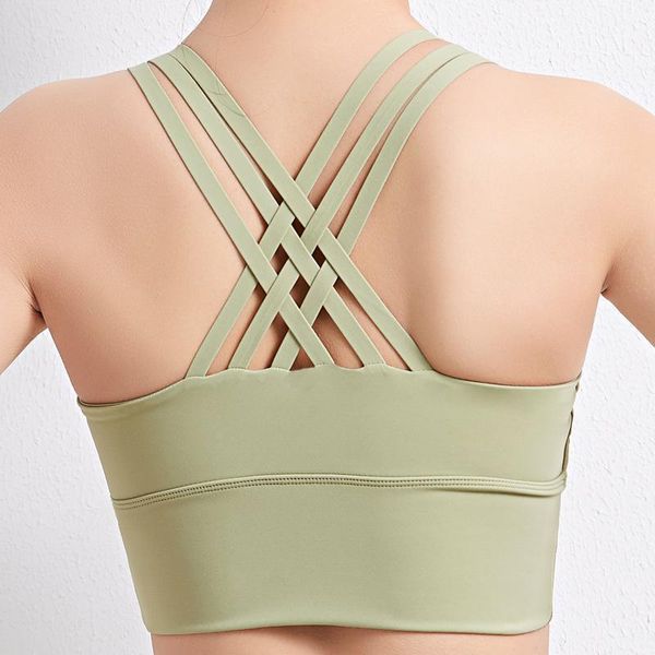 

yoga outfit 2021 sports sling bra beauty back breathable gathered running fitness underwear women's vest crop workout