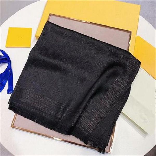 

2021 designer fashion women four seasons autumn winter thin long silk wool scarf 180*70cm scarf shawl classic gold thread letter scarf, Blue;gray
