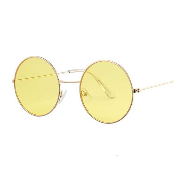 

aviator sunglasses 2021 retro round yellow purple sunglasses women brand designer sun glasses for female male alloy mirror oculos de sol, White;black