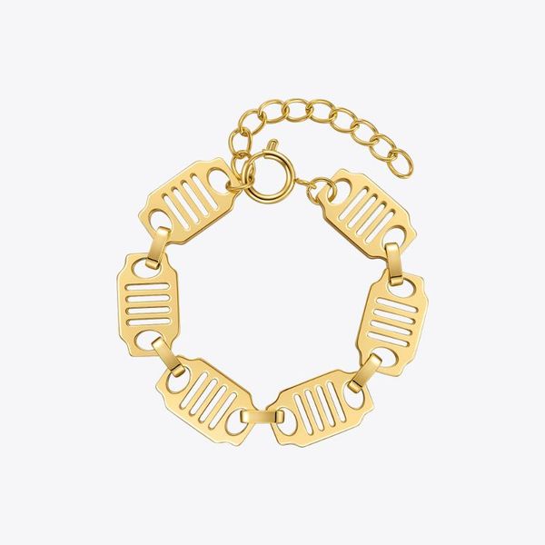 

link, chain enfashion punk hang tag bracelet for women gold color fashion jewelry stainless steel bracelets pulseras mujer friends b212262, Black