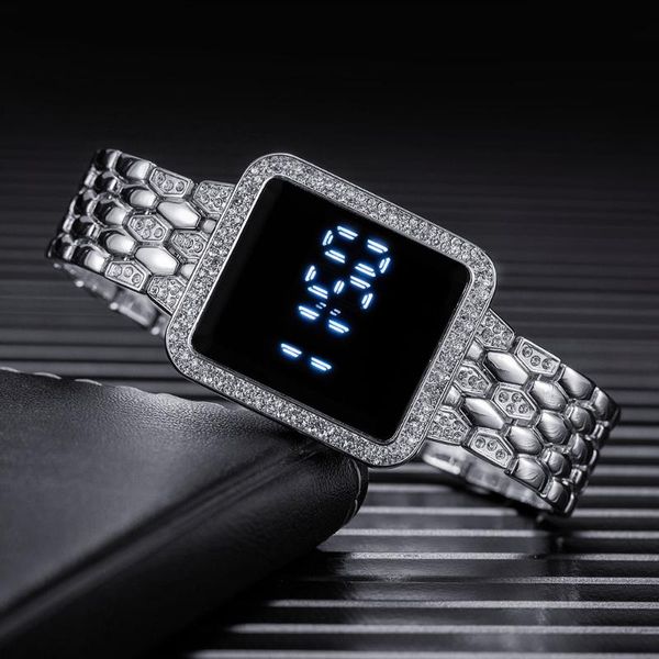 

wristwatches women digital watches luxury electronic clock women's bracelets wrist for lover female led watch zegarek, Slivery;brown