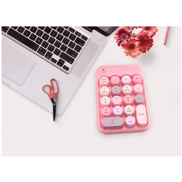 

keyboards 2.4g wireless keyboard mini 18 keys numeric keypad computer digital for pc accounting tasks pink makeup series