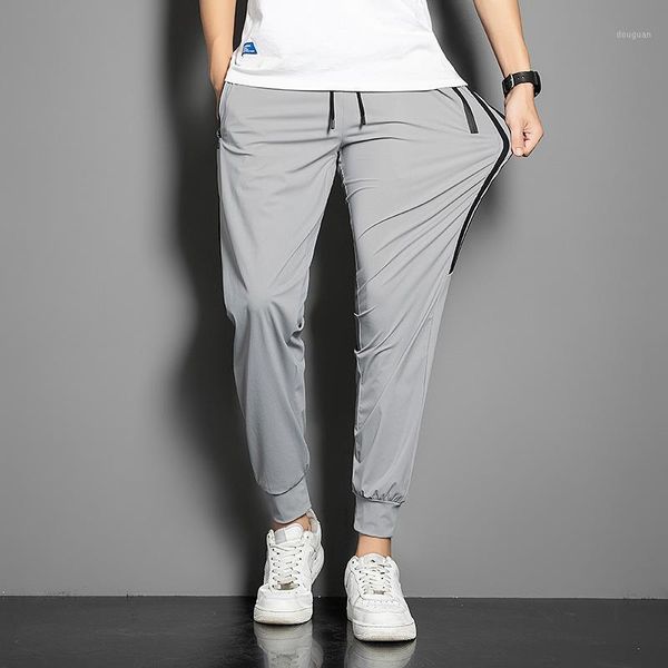 

men's pants summer male long fast dry casual thin cool pencil arrival high elastic pocket plus size 5xl outdoor, Black