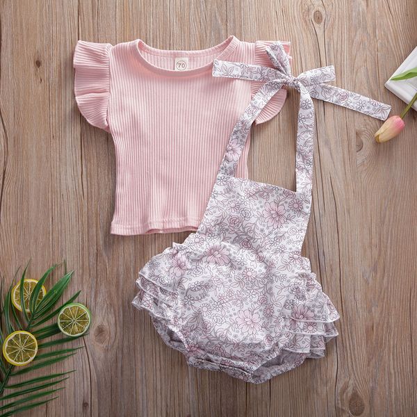 

0-18m 2pcs newborn baby girl outfits clothes shirt+tutu shorts pants set, White