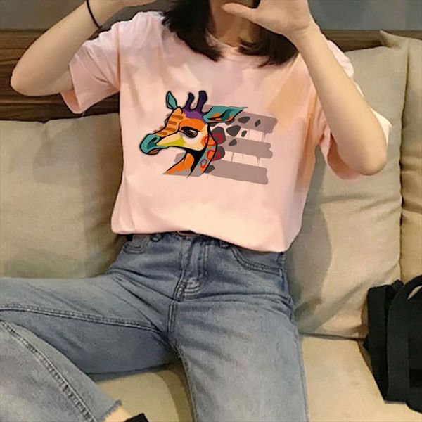 

summer harajuku aesthetics anime men t shirts wind animal print and women short sleeve amp tee casual couple, White;black