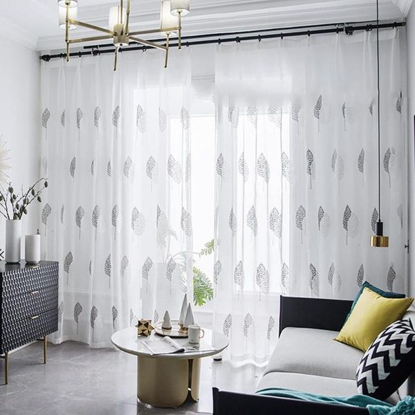 

embroidery window yarn balcony bedroom white curtain curtains for living voile sheer tulle organza fabrics room e4o1