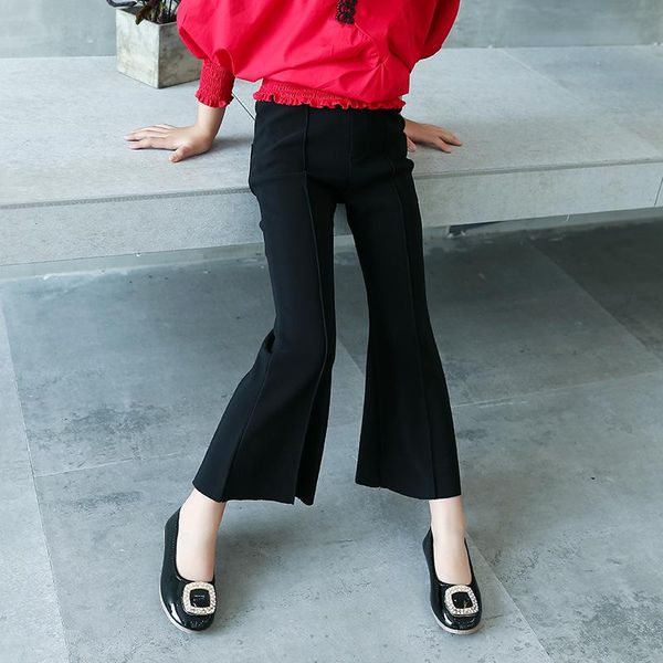 

trousers 2021 spring autumn style girls fashion big flare pants children casual slim black girl skinny pant, Blue