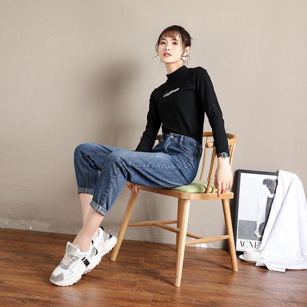 

high waist jeans plus size female jeans for women korean fashion casual tide mom women loose wild harem pants new spring, Blue