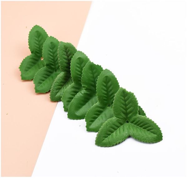

100pcs artificial green leaves silk roses leaf for wedding home decoration diy wreath gifts box scrapbooking craft fak jllzgl