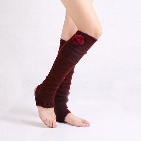 

sports socks women's slouch stockings solid color long for ladies dance pilates fitness exercise training knee high sleeve, Black