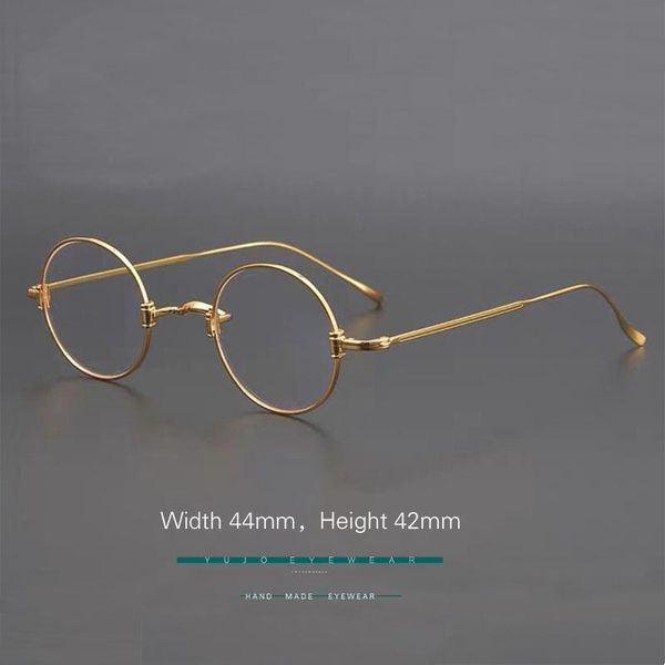 

fashion sunglasses frames small size japanese handmade optical eyewear vintage women pure titanium round frame eyeglasses computer myopia gl, Black