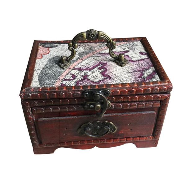 

mirrors 1pc vintage wooden box with mirror jewelry storage retro packaging