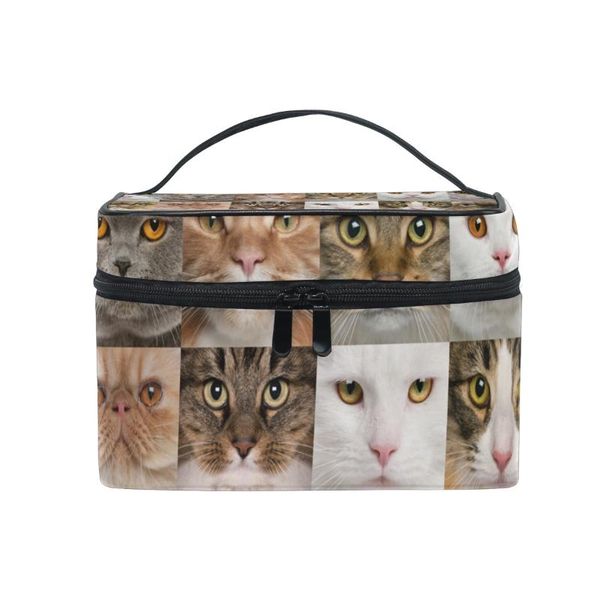 

cosmetic bags & cases fengju bag portable travel organizer hanging toiletry case storage tote for girls woman cat heads