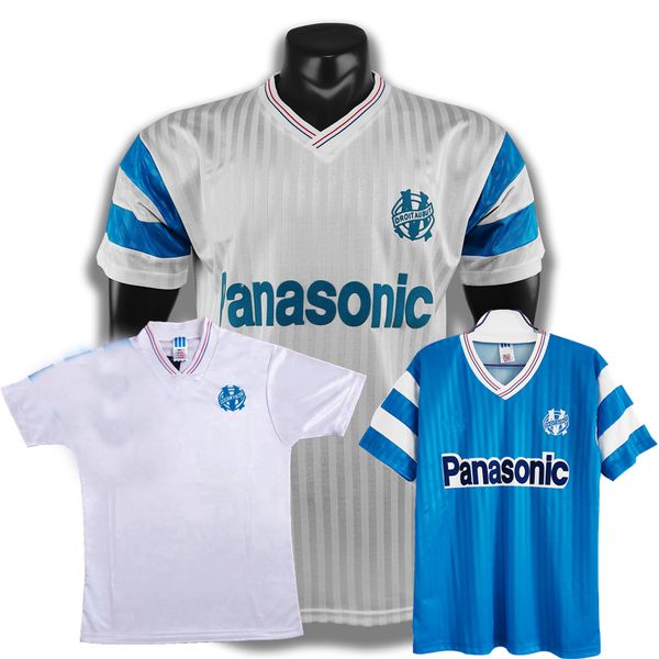 

retro classic marseille soccer jersey 1990 1991 1992 1993 marseille home away football shirt, Black;yellow