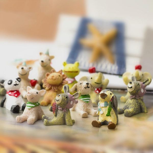 

decorative objects & figurines xunsfy cute children miniature figurine micro landscape plant pot decoration mini animal garden resin craft t
