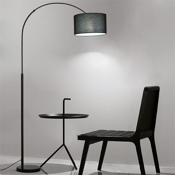 

nordic fabric fishing long arm floor lamps for living room study room sofa bedroom standing floor lights black deco fixtures