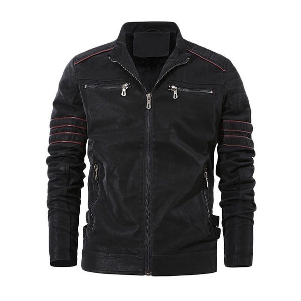 

men's jackets autumn winter men coat varsity bomber jacket cotton clothes mens size plush leather outerwear & coats jaqueta masculina, Black;brown