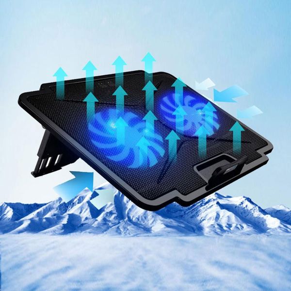 

lapcooling pads table 2-usb ports dual fans cooler pad notebook stand holder for 14/15.6inch