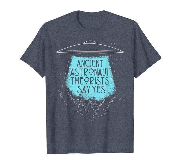 

ancient astronaut theorists say yes conspiracy nerd t-shirt, White;black