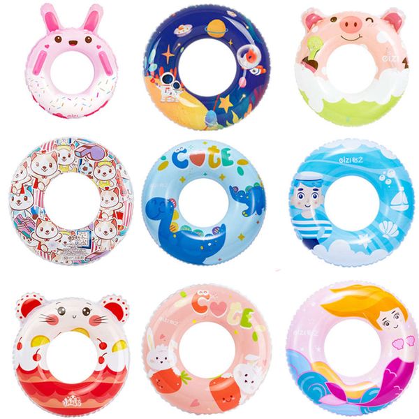 

yizhi thickened children's swimming circle cartoon animal model baby pvc inflatable, Blue