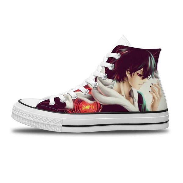 

tokyo ghoul japanese diy cartoon customized sport non-slip leisure shoes for men's trend high-canvas shoes