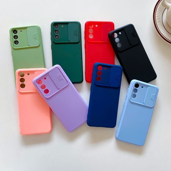 Capa de Proteção de Lente de Câmera Slider para Xiaomi Redmi Nota 9 10 PRO 8 T 9S 10S 9C MI 11 Lite 10T Poco X3 NFC F3 Soft Silicon Cover