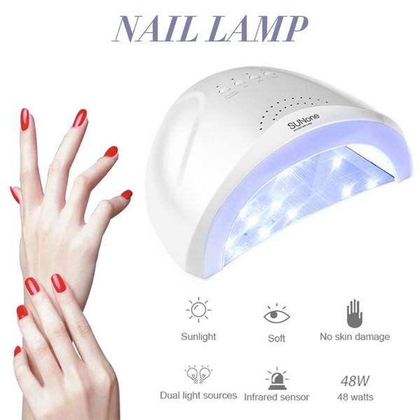 

nail dryers sunone 48w polishing lamp dryer 30 uv/led beads for drying gel polish 5s/30s/60s timer auto sensor manicure tools