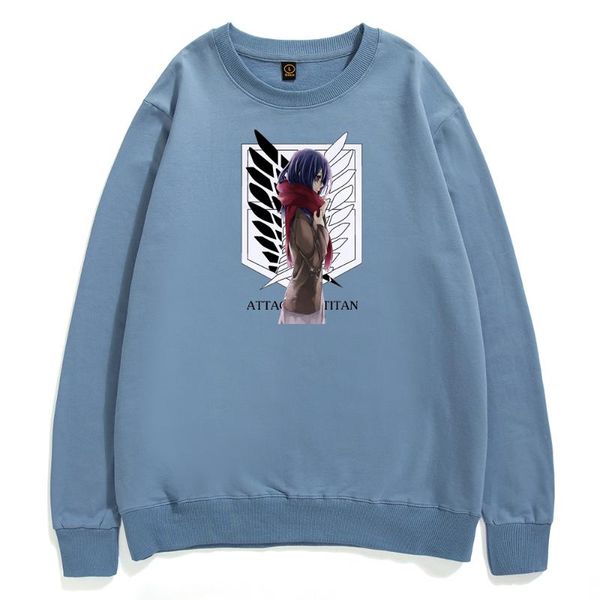 

men's hoodies & sweatshirts japanese anime attack on titan pullover kawaii mikasa ackerman hoodie sweatshirt men hip hop warm man cloth, Black