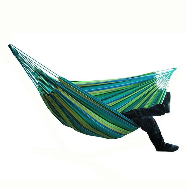 

outdoor games & activities thicken canvas 200x150cm camping hammock two-persona hanging swing chair furniture