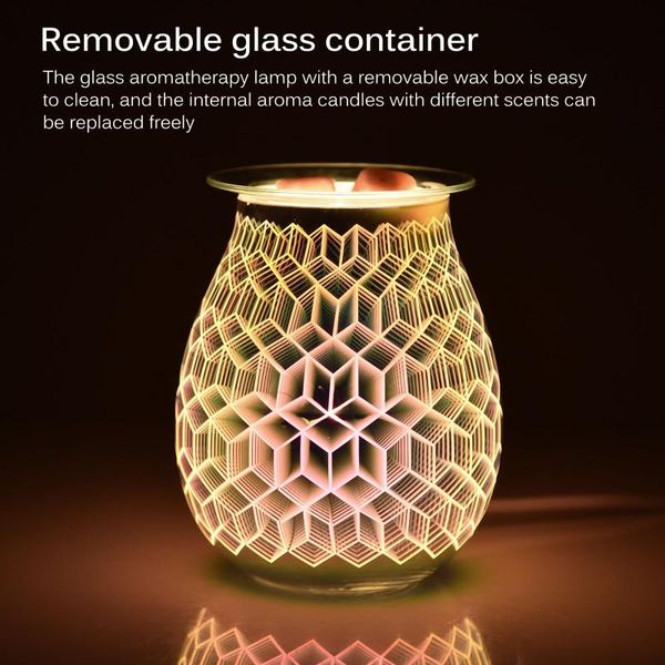 

fragrance lamps durable 3d glass candle ceramic scent essential oil burner lavender diffuser