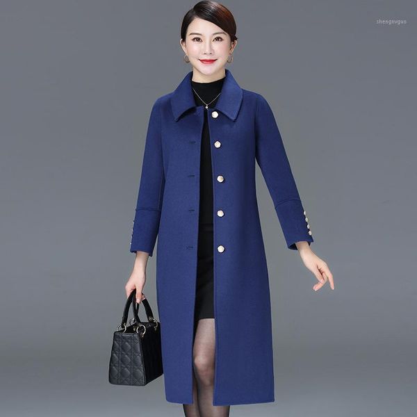 

women's wool & blends winter coat women long woman jacket fashion coats for clothes autumn jackets abrigos mujer invierno 2021 wpy1495, Black