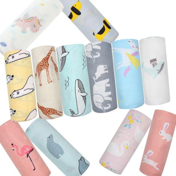 

blankets & swaddling baby muslin blanket cotton bamboo super soft swaddle for borns lovely wraps bath towel bed sheet stroller cover