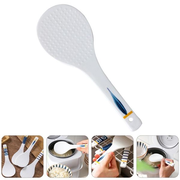 

spoons 1pc household ceramic spoon nonslip rice retro (assorted color)