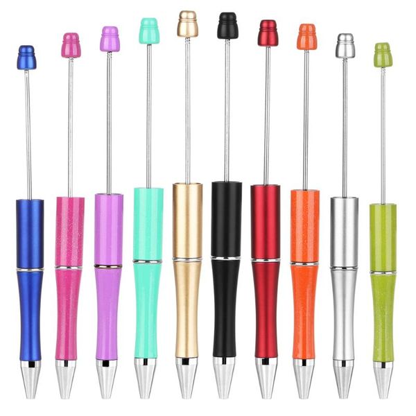 

ballpoint pens 1pc plastic beadable pen bead gift ball for kids students personalized presents office school supplies, Blue;orange